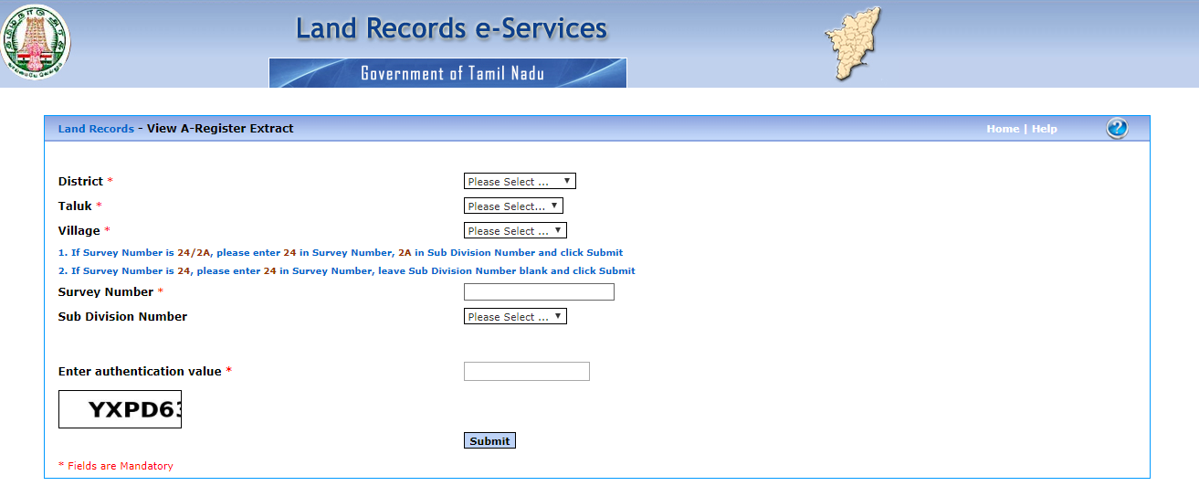Land Records A-Register Extract